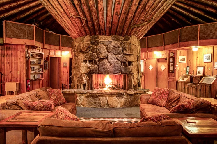 Fireplace Inside The Lodge